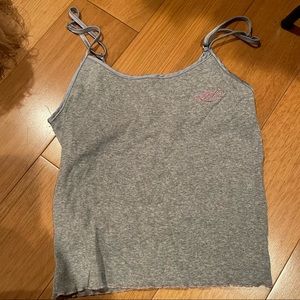 Victoria's Secret Pajama Tank Top Love Grey and Pink size Small EUC